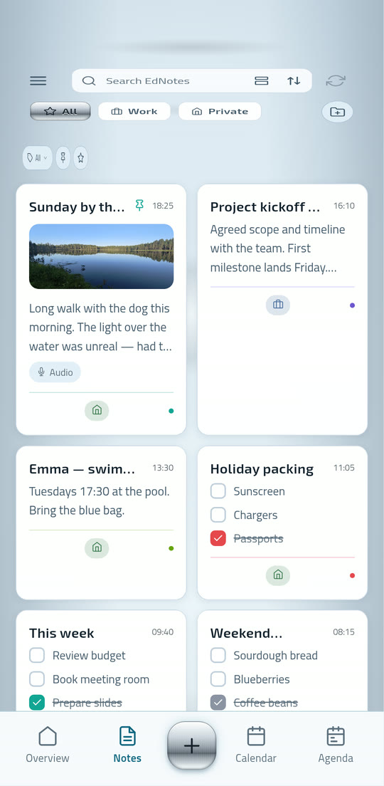 EdNotes in the Nova theme, light mode